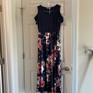 Cold shoulder maxi dress